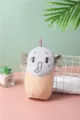 Cute cartoon elephant kids bath glove detail view, soft double-sided towel for skin cleaning. - Purple