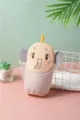 Cute elephant cartoon bath mitt detail view, soft double-sided fabric for kids daily use. - Orange