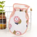 Exfoliating bath glove with cute floral print, soft double-sided shower mitt for body. - Pink