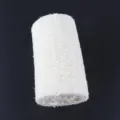 Vista detallada de esponja luffa natural, fibra vegetal orgánica para baño y lavar platos. - Sección de Luffa de 10cm