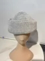 Chapeau pillbox chenille gris femme hiver retro style coreen beret elegant variante - M (56-58cm) / Gris