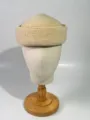 Chapeau pillbox en chenille beige hiver rétro casquette hôtesse élégant femme - M (56-58cm) / Beige