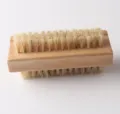 Wooden double-sided cleaning brush with natural bristles for hand, nail and walnut care. - Rectangular Double-Sided Brush