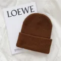 Men winter solid brown knitted beanie hat, thick warm casual slouchy skull cap for cold weather. - One Size / Coffee