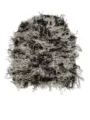 Black and white shaggy knit beanie, winter warm fuzzy wool hat for trendy streetwear styles. - One Size / Coffee Beige