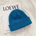 Gorro de punto acanalado azul para hombre, gorro de invierno cálido, estilo moderno. - Talla única / Azul Turquesa