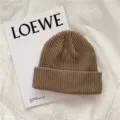 Gorro de punto acanalado grueso marrón para hombre, gorro de invierno cálido. - Talla única / Gris humo