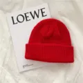 Gorro de punto de color liso, gorro de lana de invierno grueso y cálido, gorro rojo casual. - Talla única / Rojo