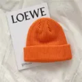 Gorro de punto acanalado liso de invierno para hombre, gorro cálido y grueso para clima frío. - Talla única / Naranja Fluorescente