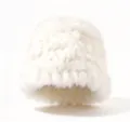 White fluffy rabbit fur bucket hat, warm winter plush fisherman cap for women and girls. - M (56-58cm) / White Style B
