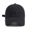 Classic black baseball cap featuring stylish front embroidery, perfect for daily outdoor wear. - Black