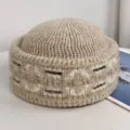 Bonnet Miki Tricoté Rétro Docker Cap Couleur unie Revers Watch Cap Hiver Chaud Marin Chapeau - M (56-58cm) / Khaki