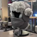 Gray winter ushanka hat with face mask, fleece thickened warm snow trapper hat for outdoor windproof. - One Size / Gray