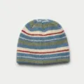Comodo berretto in maglia a righe colorate per donna, elegante cappello caldo invernale chic. - Taglia unica / Ciano Chiaro