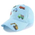 Casquette de baseball en maille pour enfants bleu clair chapeau de soleil respirant broderie - Taille unique / Bleu clair
