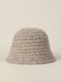 Chic solid color chunky knit bucket hat for women, cozy winter crochet fisherman cap apparel. - M (56-58cm) / Beige