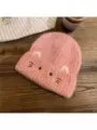 Berretto in maglia rosa con orecchie di gatto inverno caldo kawaii per donne e ragazze - Taglia unica / Rosa