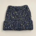 Cute cat ear wool blend knitted beanie winter warm woolen hat dark blue speckled variant - M (56-58cm) / Navy Blue
