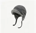 Grey winter trapper hat with faux fur lining and windproof chin straps for cold weather. - M (56-58cm) / Gray