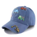Kids cute car embroidery baseball cap toddler adjustable sun hat spring autumn casual boys hat - One Size / Navy Blue