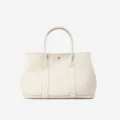 Genuine leather garden tote bag, large capacity women handbag, premium commuting shoulder bag. - 33*15*20cm / Milk White