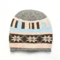 Autumn winter warm knit beanie hat classic nordic fair isle jacquard pattern comfortable wool cap. - One Size / Pattern 4