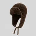 Braune flauschige Plüsch-Trapper-Mütze Winter warme Ohrenklappen-Bombermütze Skimütze - M (56-58cm) / Braun