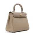 Grijze echt lederen Kelly handtas, klassieke designer stijl dames schoudertas. - 25*11*19CM / Olifantsgrijs (Dunne Band + Brede Band)
