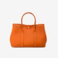 Orange leather garden tote bag for women, large capacity casual shoulder handbag. - 33*15*20cm / Orange