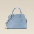 Sac à main bleu clair effet crocodile, élégant sac bandoulière et bowling en cuir véritable. - Bleu Lin