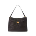Vintage brown leather shoulder bag for women, stylish retro commuting handbag and tote. - 34*12*25CM / Coffee