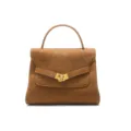 Brown leather Kelly shoulder bag, vintage top handle tote for women, elegant daily commute cross - 25*10*19cm / Warm Camel Brown
