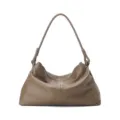 Genuine leather shoulder bag for women, minimalist hobo handbag for daily commuting. - 35*10*20cm / Khaki