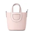 Chic pink leather bucket bag stylish top handle handbag casual crossbody shoulder bag women - Pink