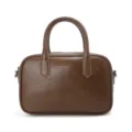Retro brown leather Boston bag, classic commuter handbag, stylish women's shoulder crossbody. - Retro Brown
