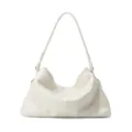 White cowhide leather shoulder bag, minimalist large capacity hobo tote for women. - 35*10*20cm / Milk White