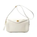 Premium white leather shoulder bag for women, elegant crossbody bag with stylish metal lock. - 29*8*18cm / Milk White