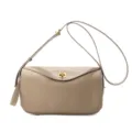 Premium genuine leather shoulder bag for women, stylish crossbody handbag with adjustable strap. - 29*8*18cm / Elephant Gray