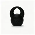 Vista dettagliata del kettlebell da fitness nero con chiari contrassegni di peso. - Nero