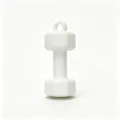 Mini llavero de mancuerna blanca, colgante de deporte fitness para mochila y llaves. - Blanco