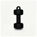 Mini black dumbbell keychain fitness gym bag pendant sport accessory gift detail view - Black