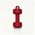 Mini red dumbbell keychain charm, cute fitness sports accessory backpack pendant gift. - Red