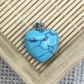 Blauer Türkis Herz Anhänger DIY Schmuck Zubehör Kette Halskette Kristall Stein Geschenk - 1 Stück Packung / Blauer Türkis