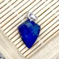 Pendentif en cristal taille polygonale lapis-lazuli naturel accessoire de collier bijoux - 11x18mm / Lapis-lazuli
