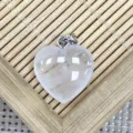 Transparenter Quarz Herz Anhänger Kristall Stein Liebe Charm DIY Schmuckzubehör Variante - 1 Stück Packung / Weiß Kristall