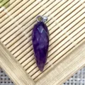 Pendentif facetté en cristal violet en forme de cône de balle collier accessoire DIY. - Améthyste (1069-T260707004) / 8x26mm