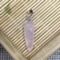 Pendentif facetté en quartz rose naturel, pendentif conique en cristal pour collier DIY - Quartz Rose (1069-T260707004) / 8x26mm