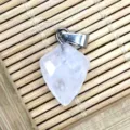 Pierre naturelle cristal facetté polygonal pendentif collier composant accessoire DIY - 11x18mm / Cristal blanc