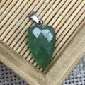 Natural green stone faceted heart crystal pendant necklace DIY jewelry accessories - Pendant Only (Without Chain) / 12x21mm / Green Aventurine