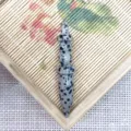 Natural Stone Dalmatian Jasper Crystal Bullet Scepter Pendulum Pendant DIY Jewelry Accessory - 14x69mm / Dalmatian Jasper
